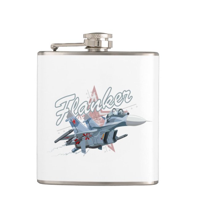 Cartoon fighter plane flask (Front)