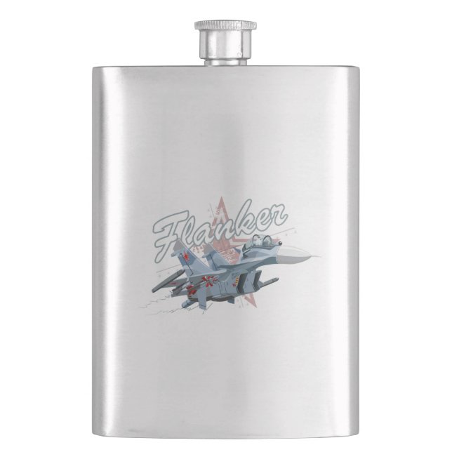 Cartoon fighter plane flask (Front)