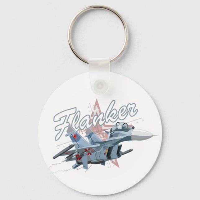 Cartoon fighter plane keychain (Front)