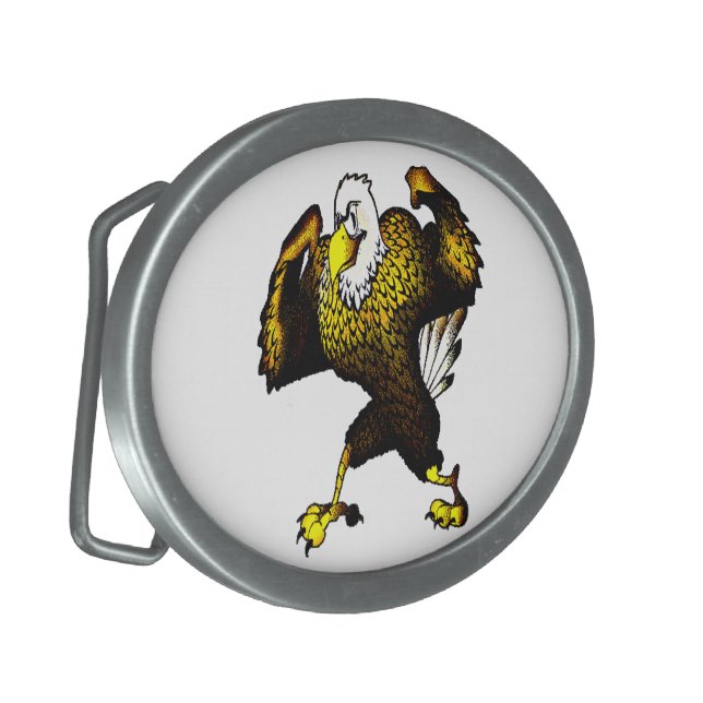 Cartoon Fighting Eagle Belt Buckle (Front Left)