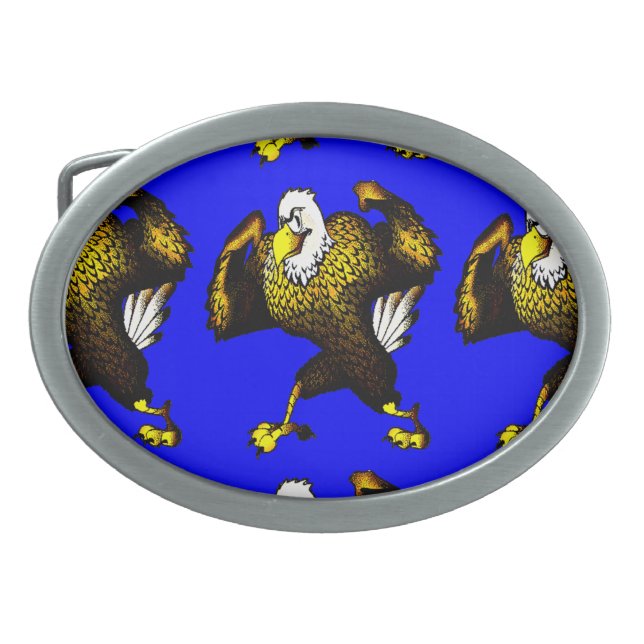 Cartoon Fighting Eagle Belt Buckle (Front)