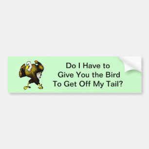 Cartoon Fighting Eagle Bumper Sticker