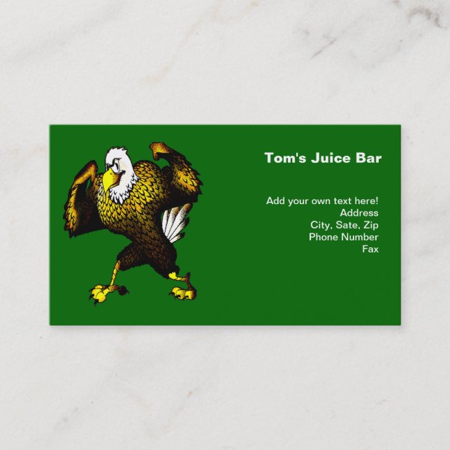 Cartoon Fighting Eagle Business Card (Front)