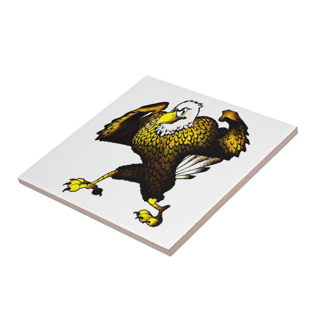 Cartoon Fighting Eagle Ceramic Tile (Side)