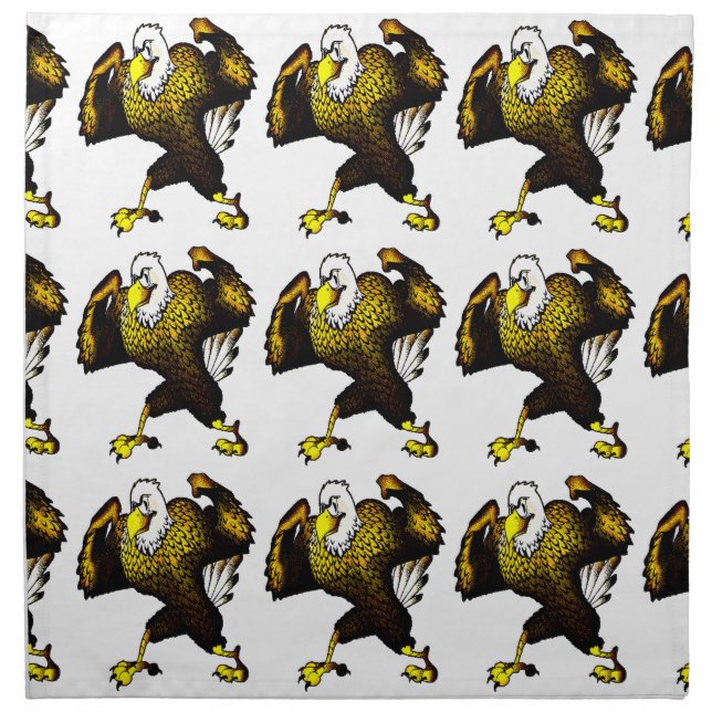 Cartoon Fighting Eagle Cloth Napkin (Front)