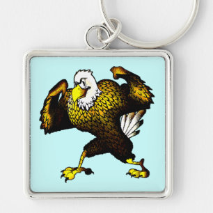 Cartoon Fighting Eagle Keychain