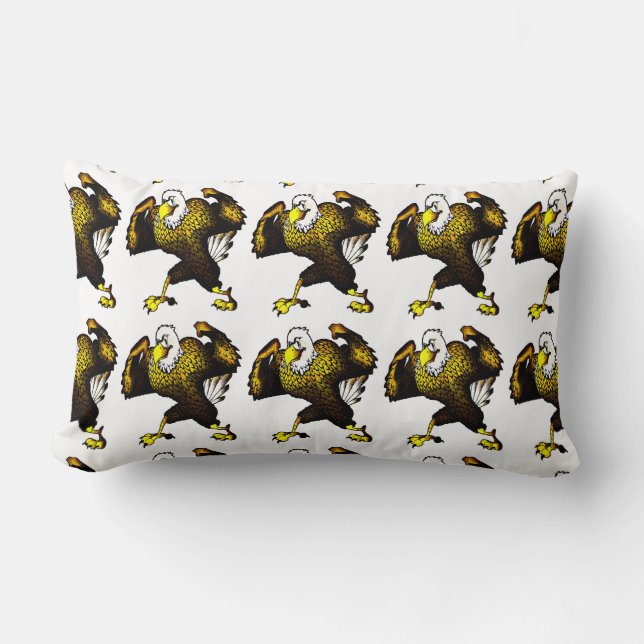 Cartoon Fighting Eagle Lumbar Pillow (Front)