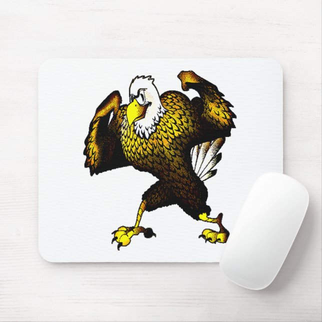 Cartoon Fighting Eagle Mouse Pad (With Mouse)
