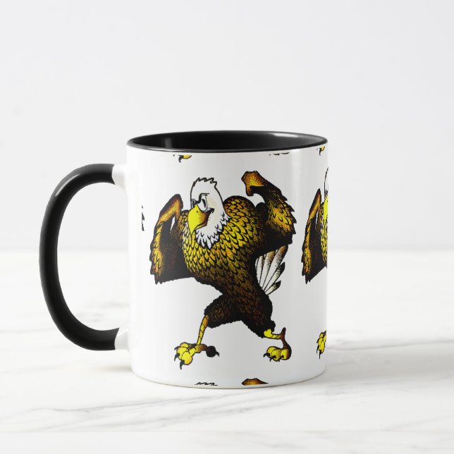Cartoon Fighting Eagle Mug (Left)