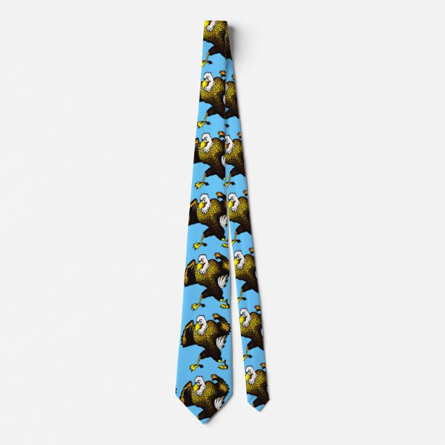 Cartoon Fighting Eagle Tie (Front)