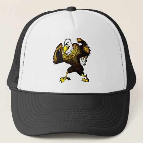 Cartoon Fighting Eagle Trucker Hat