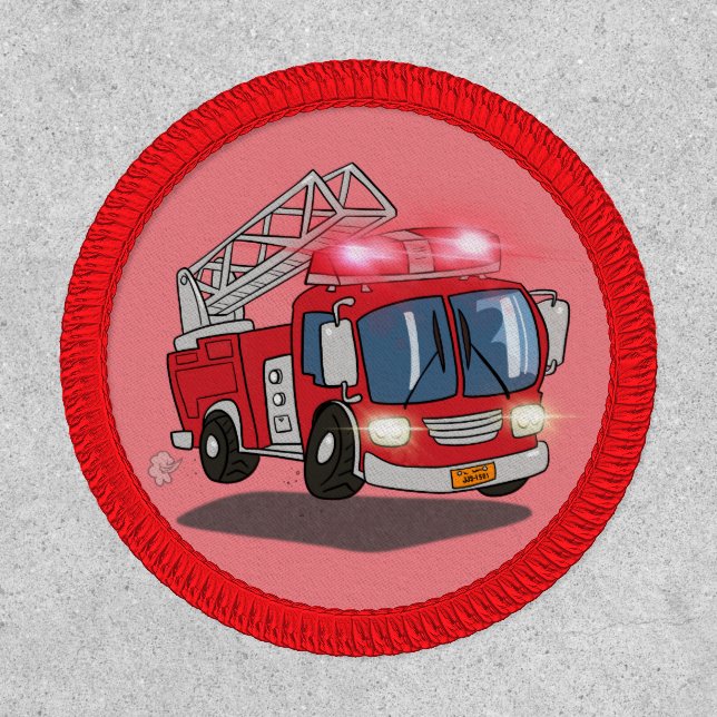 Cartoon Fire Engine Patch (Front)