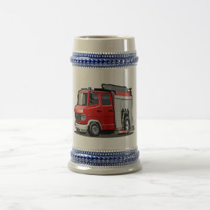 Cartoon firetruck beer stein