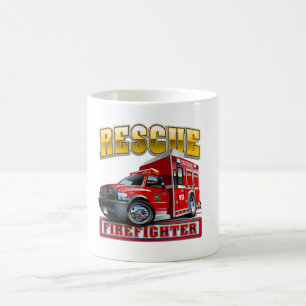 Cartoon firetruck coffee mug