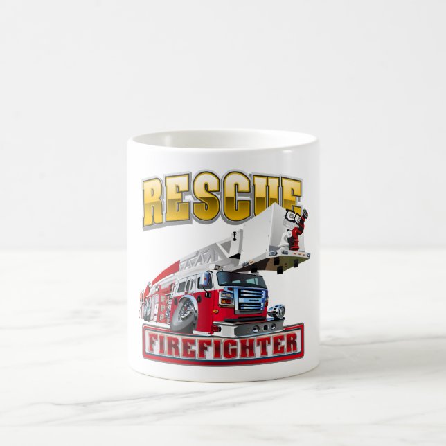 Cartoon firetruck  coffee mug (Center)