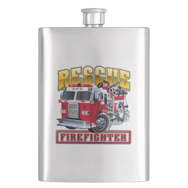 Cartoon firetruck flask (Front)