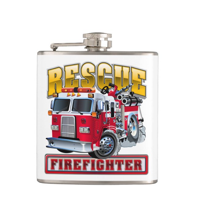 Cartoon firetruck flask (Front)