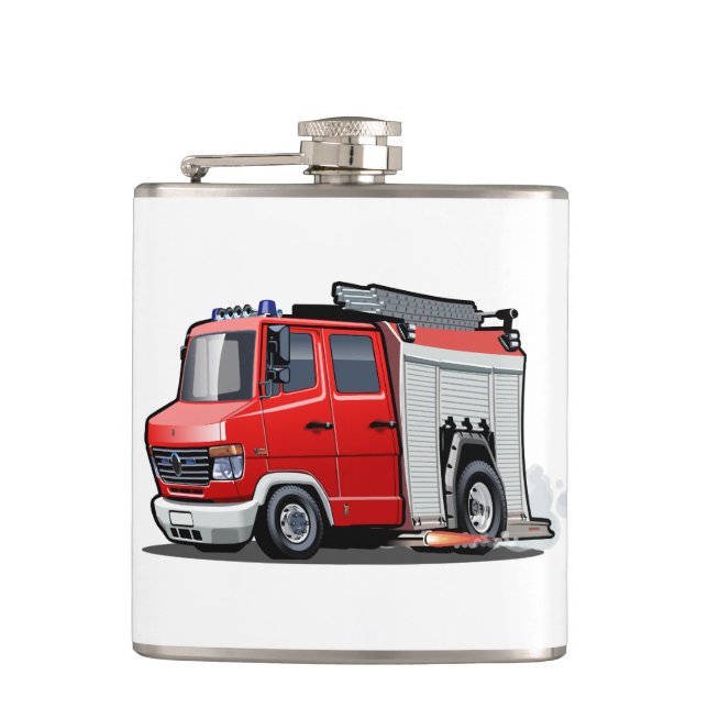 Cartoon firetruck flask (Front)