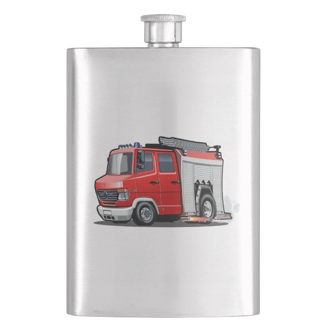 Cartoon firetruck flask (Front)