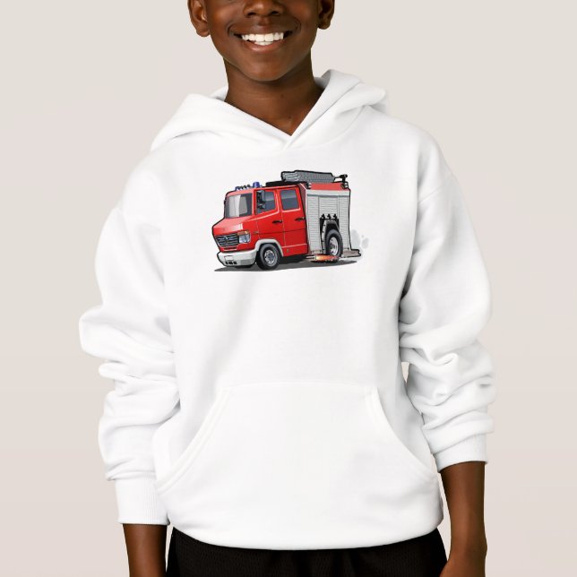 Cartoon firetruck hoodie (Front)