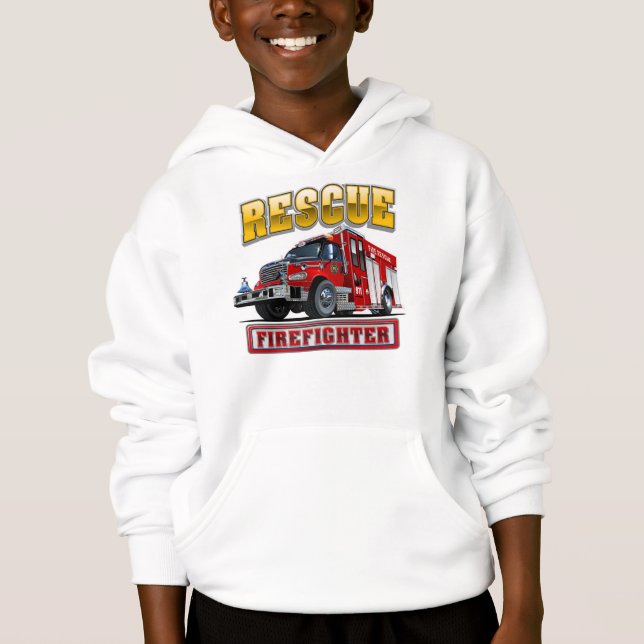 Cartoon firetruck hoodie (Front)