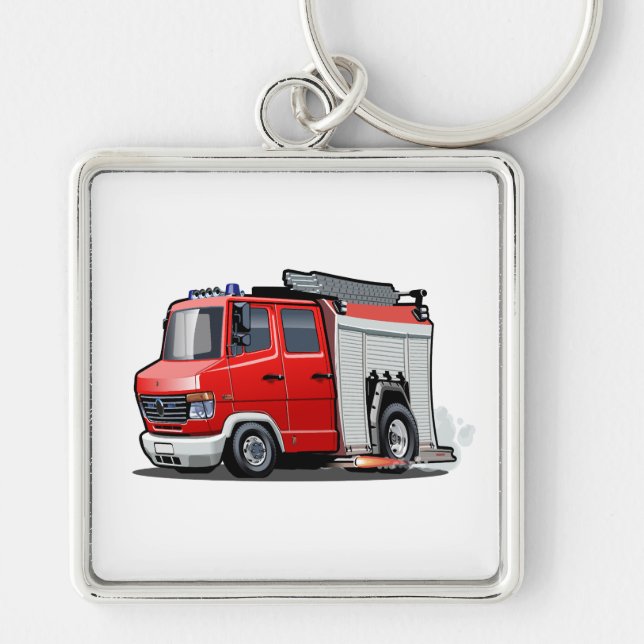 Cartoon firetruck keychain (Front)