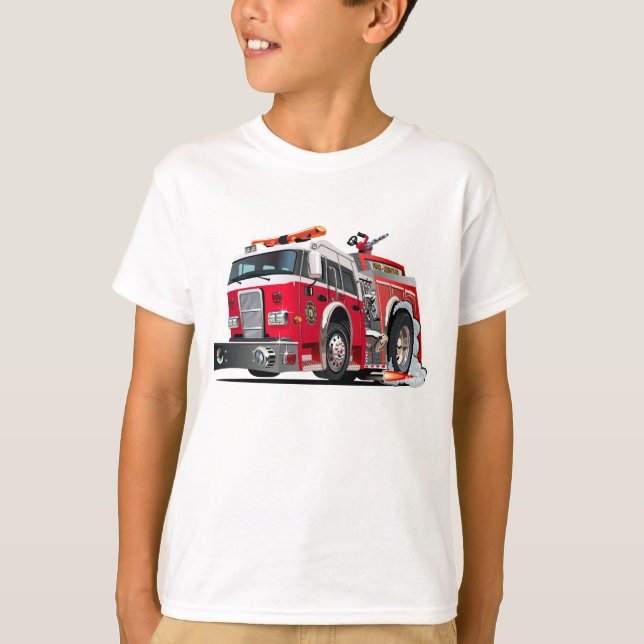 Cartoon firetruck T-Shirt (Front)