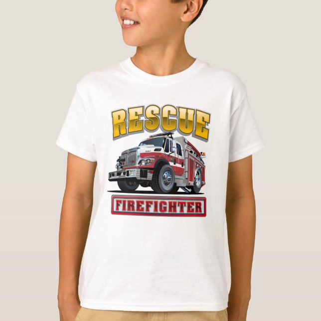Cartoon firetruck T-Shirt (Front)