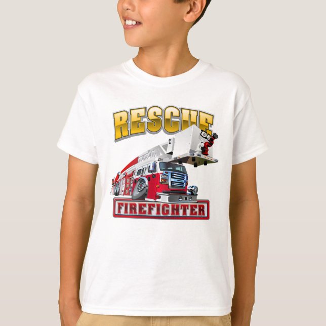 Cartoon firetruck T-Shirt (Front)