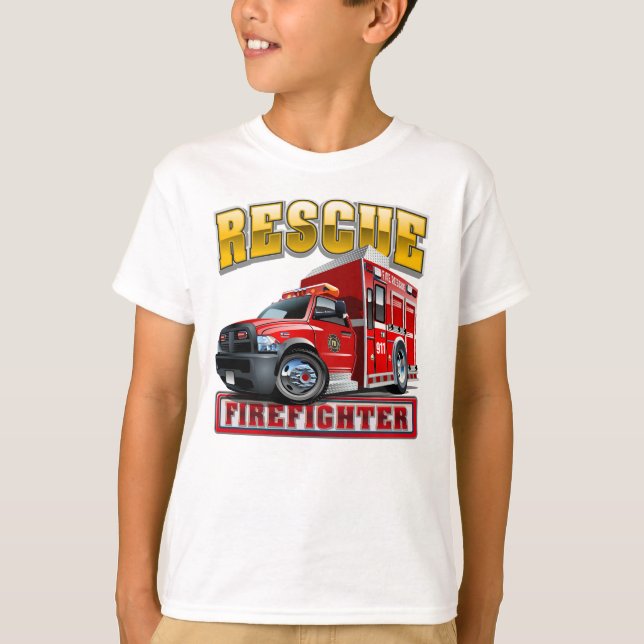 Cartoon firetruck T-Shirt (Front)