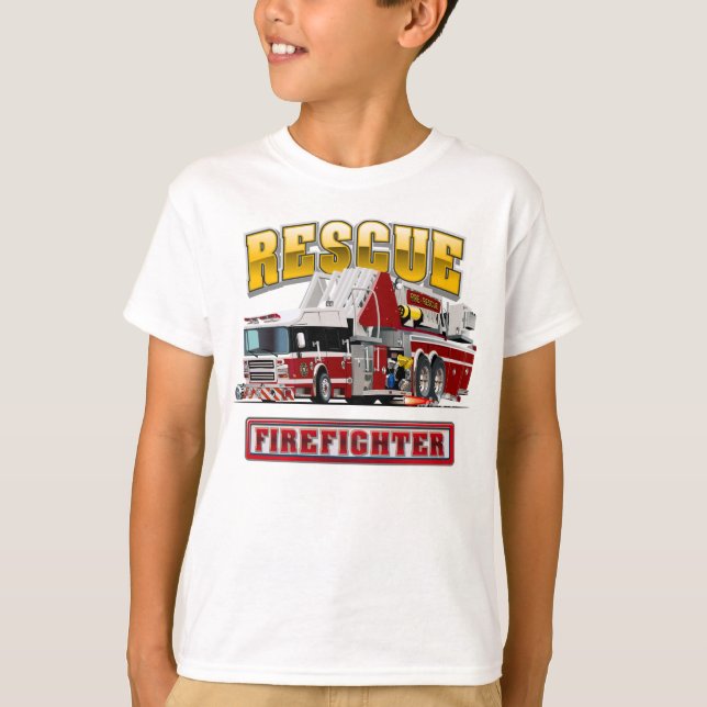 Cartoon firetruck T-Shirt (Front)