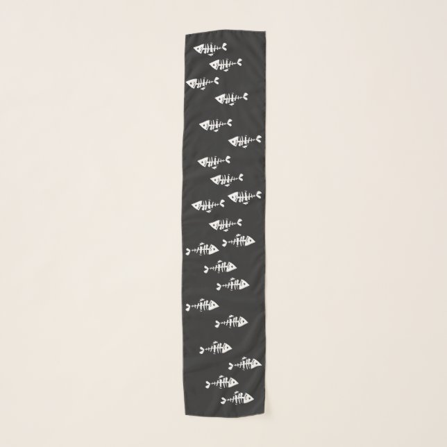 Cartoon Fish Bones Skeleton Scarf (Front)