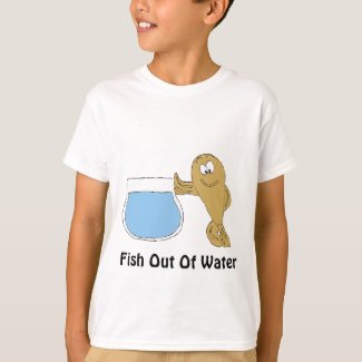 Cartoon Fish By Fish Bowl T-Shirt