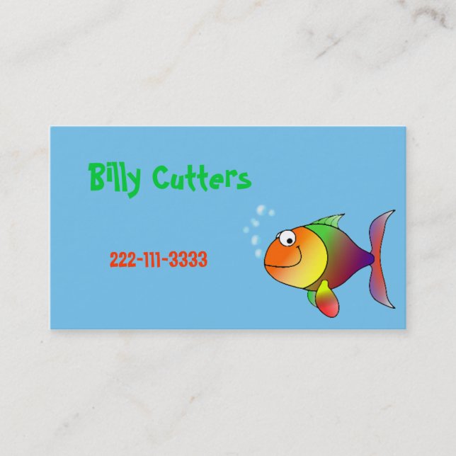 Cartoon Fish Children's Calling Card (Front)