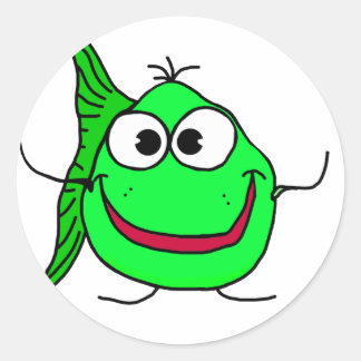 Cartoon fish classic round sticker