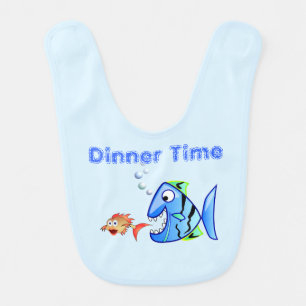 Cartoon Fish Eating Fish Baby Bib