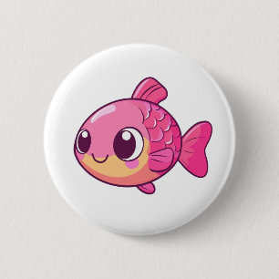 Cartoon fish illustration button