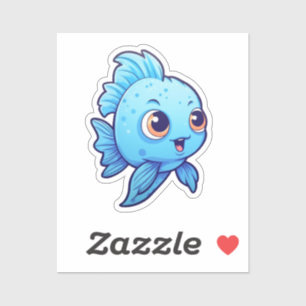 Cartoon fish illustration sticker