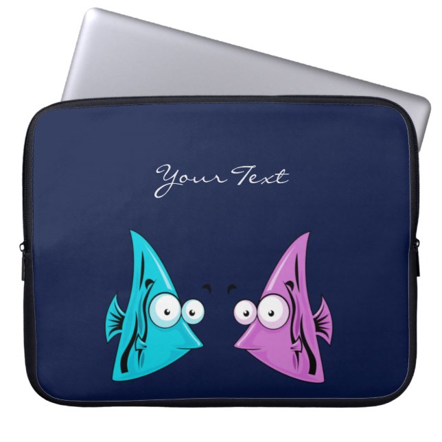 Cartoon Fish Laptop Sleeve (Front)