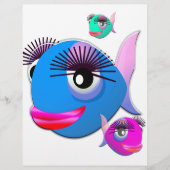 Cartoon Fish with BIg Lips and Eyelashes (Front)
