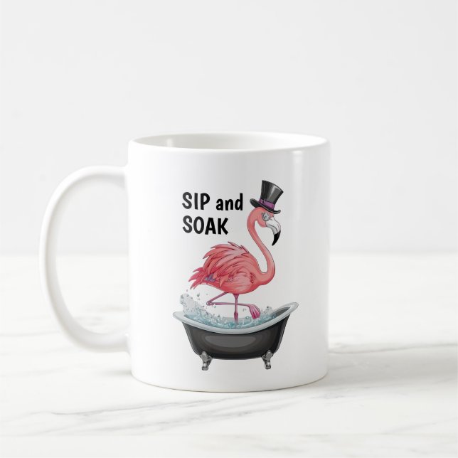 Cartoon Flamingo  Coffee Mug (Left)