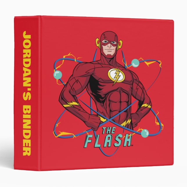 Cartoon Flash Atomic Graphic 3 Ring Binder (Front/Spine)