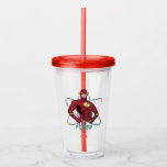 Cartoon Flash Atomic Graphic Acrylic Tumbler<br><div class="desc">Check out this fun cartoon graphic of Flash with hands on hips in this atomic style character graphic!</div>