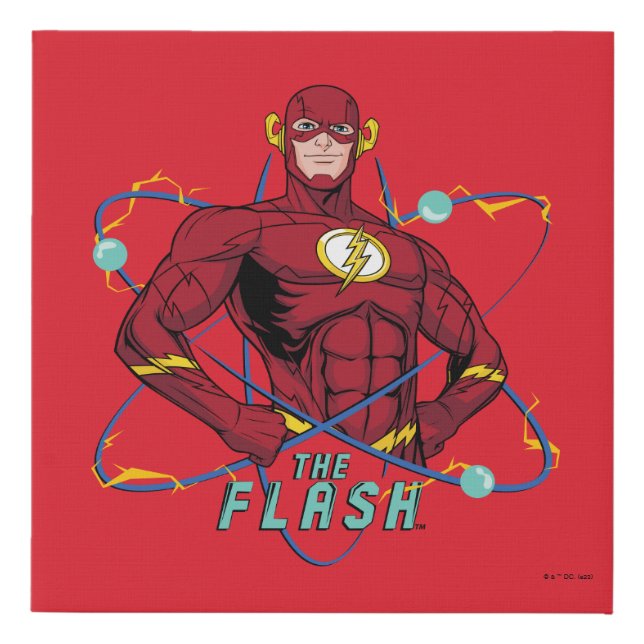 Cartoon Flash Atomic Graphic Faux Canvas Print (Front)