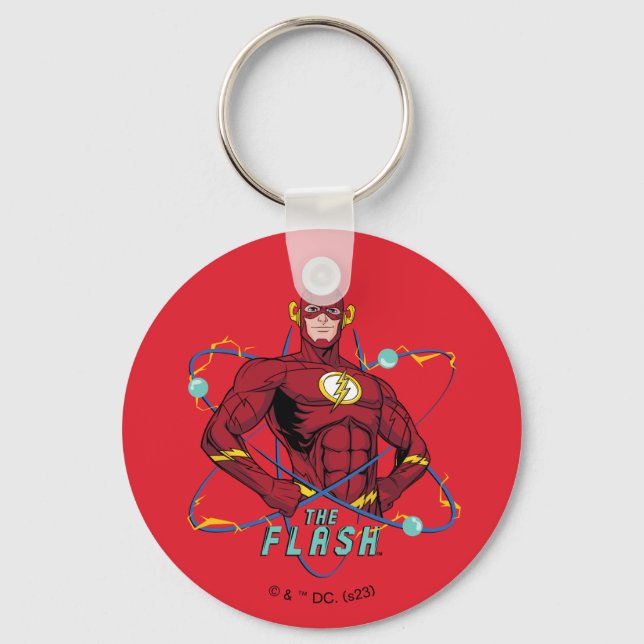 Cartoon Flash Atomic Graphic Keychain (Front)