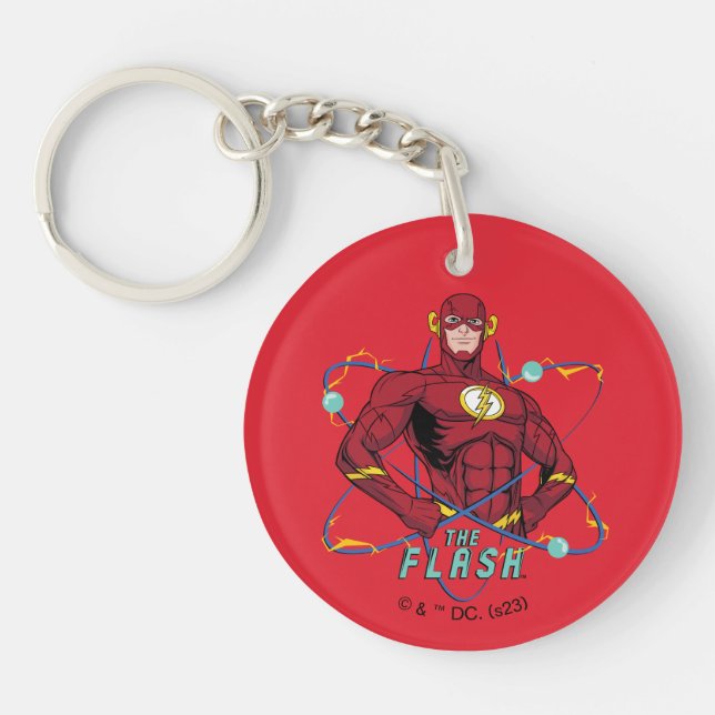 Cartoon Flash Atomic Graphic Keychain (Front)