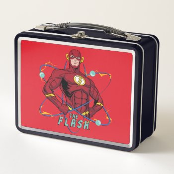 Cartoon Flash Atomic Graphic Metal Lunch Box by justiceleague at Zazzle