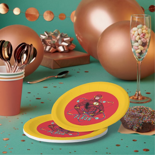 Cartoon Flash Atomic Graphic Paper Plates (Multi)