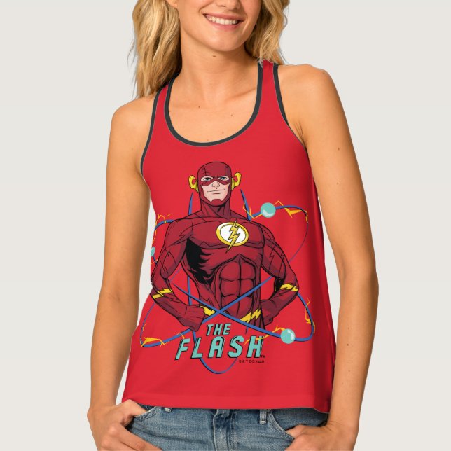 Cartoon Flash Atomic Graphic Tank Top (Front)