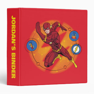 Cartoon Flash Laboratory Running Graphic 3 Ring Binder
